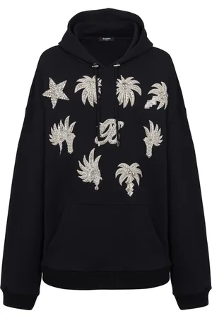 Balmain Hoodie con detalles de cristal