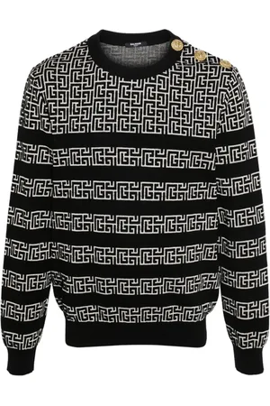 Balmain Suéter tejido de canalé PB Labyrinth