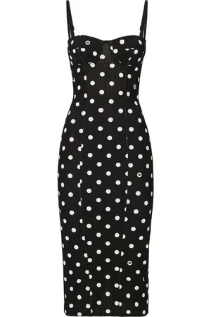 Dolce & Gabbana Vestido midi estilo corset con motivo de lunares
