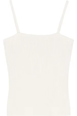 Rohe Camiseta tejida de canalé con cuello cuadrado