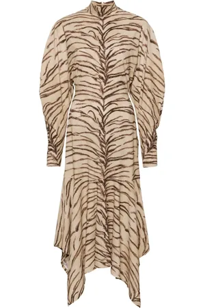 Stella McCartney Vestido largo con estampado de tigre