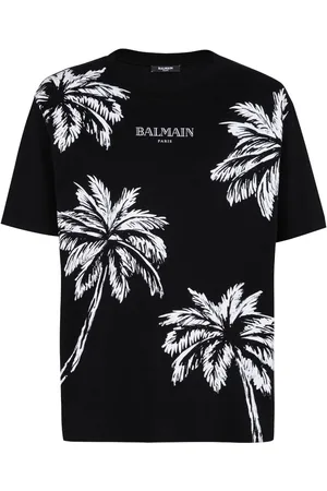 Balmain Playera con palmeras estampadas