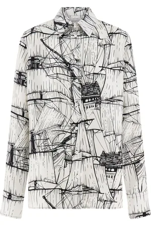 Salvatore Ferragamo Camisa de seda con estampado gráfico