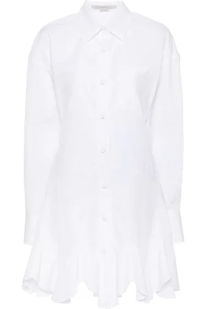 Stella McCartney Vestido corto de popelina con logo bordado