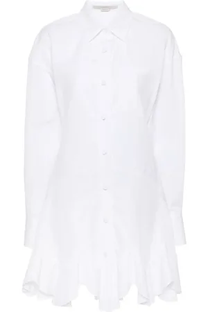 Stella McCartney Vestido corto de popelina con logo bordado