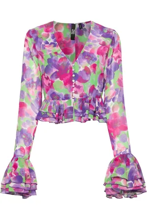ROTATE Blusa corta con estampado floral