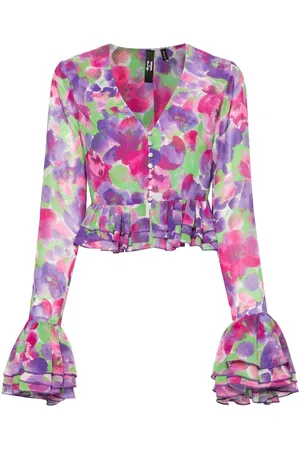 ROTATE Blusa corta con estampado floral