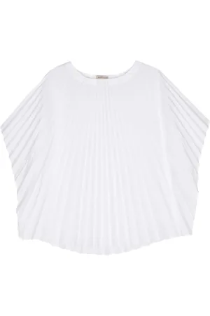BLANCA Blusa plisada con medias mangas