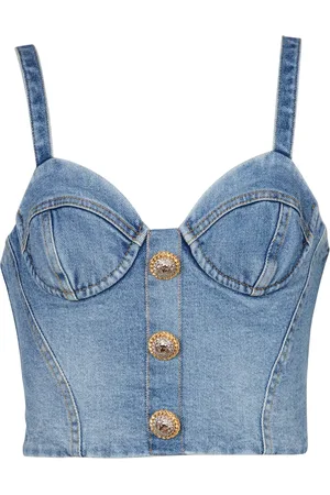 Balmain Top corto con botones
