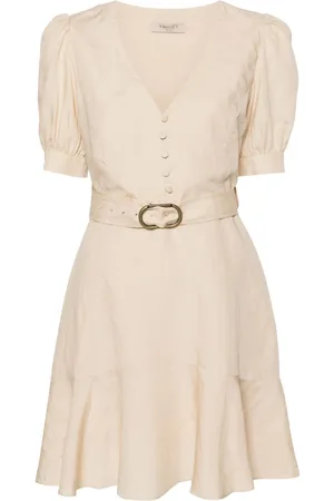 Twin-Set Vestido midi con diseño acampanado y mangas farol