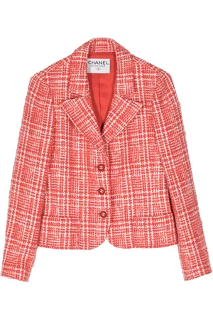 CHANEL Blazer de tweed con logo CC en los botones 2000
