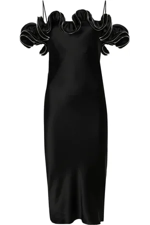 COPERNI Vestido satinado con volantes y cierre