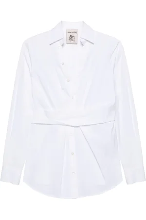SEMICOUTURE Camisa de popelina con cuello en V