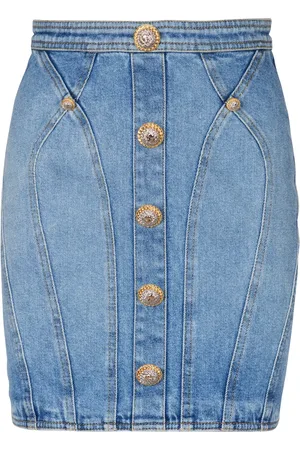 Balmain Falda corta de mezclilla