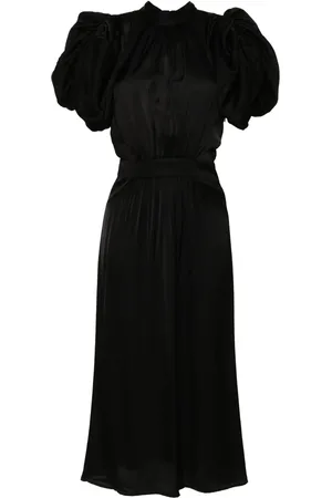 ROTATE Vestido midi bordado con lentejuelas y mangas farol