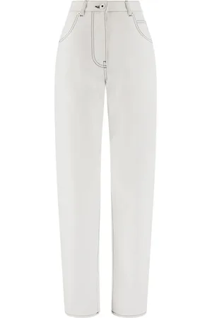 Salvatore Ferragamo Jeans anchos con costuras en contraste