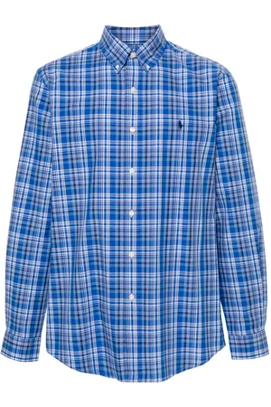 Ralph Lauren Camisa con logo bordado y cuadros estammpados