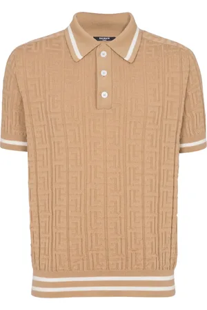 Balmain Playera tipo polo con monograma en jacquard