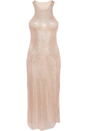 Serafini Vestido largo con detalles de cristal