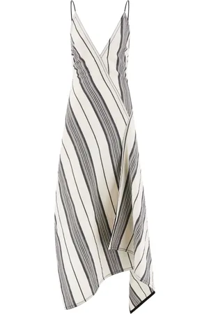 Salvatore Ferragamo Vestido asimétrico con motivo de rayas
