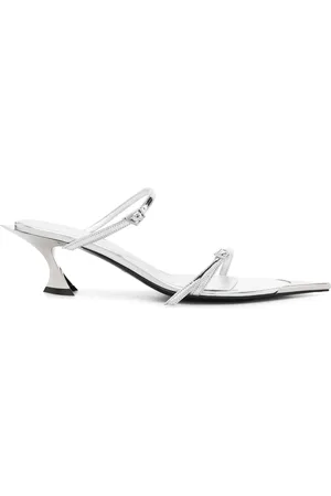 MUGLER Mules metalizados con tacón de 50mm