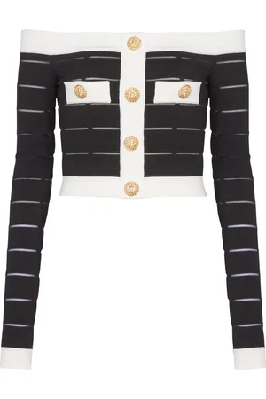Balmain Top tejido con hombros descubiertos