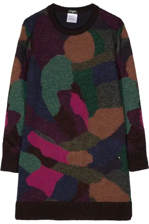CHANEL Suéter tejido con estampado abstracto 2000