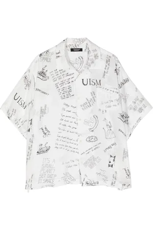 UNDERCOVER Camisa manga corta con garabatos estampados