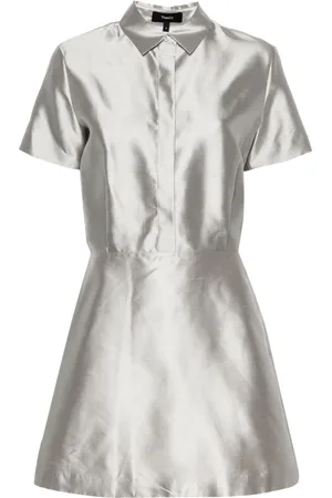 THEORY Vestido corto de seda Shantung