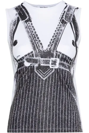 Jean Paul Gaultier Top sin mangas con chaleco estampado