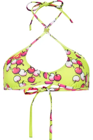 Palm Angels Top de bikini con estampado Cherry