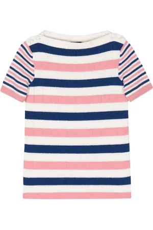 CHANEL Top de cachemira con motivo de rayas