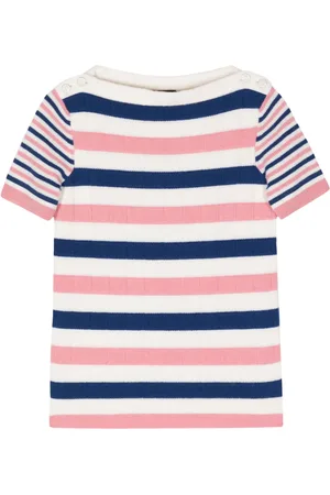 CHANEL Top de cachemira con motivo de rayas