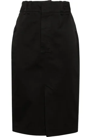 Saint Laurent Falda midi con abertura en la parte delantera