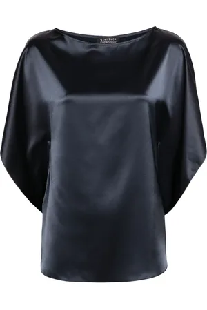 GIANLUCA CAPANNOLO Blusa satinada con cuello barco