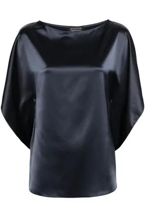 GIANLUCA CAPANNOLO Blusa satinada con cuello barco