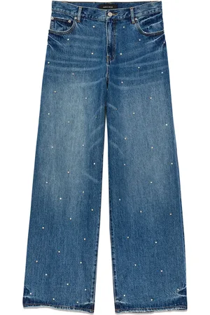 Purple Brand Jeans anchos con detalles de strass