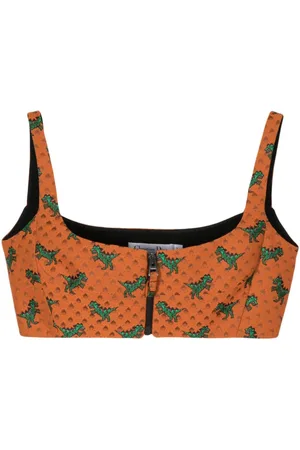 Dior Top corto con dinosaurio bordado