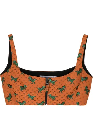 Dior Top corto con dinosaurio bordado