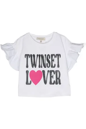 Twin-Set Playera con logo estampado y glitter