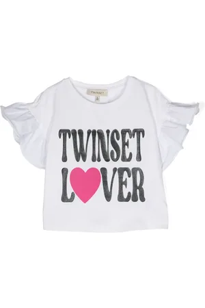 Twin-Set Playera con logo estampado y glitter