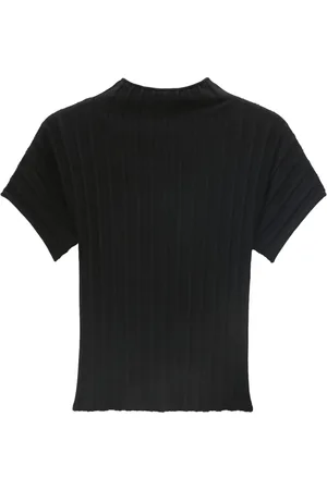 Filippa K Top tejido de canalé con cuello falso