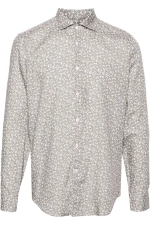 CANALI Camisa de popelina con estampado floral