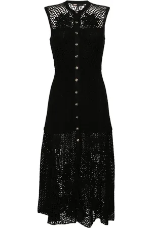 Maje Vestido largo con tejido crochet