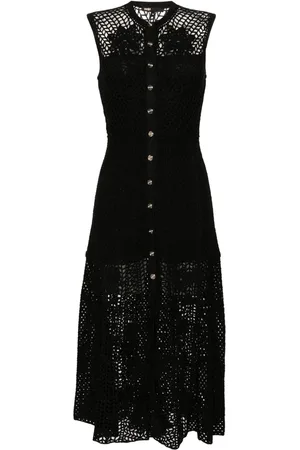 Maje Vestido largo con tejido crochet