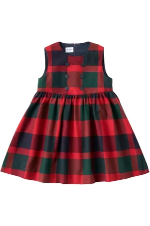 Familiar Vestido con estampado de cuadros