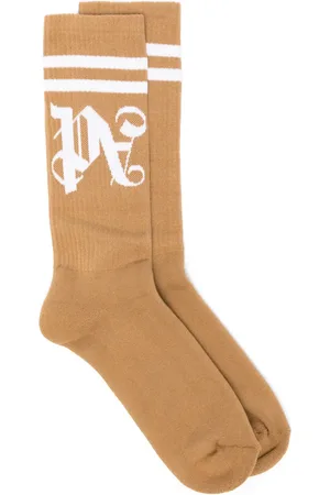 Palm Angels Calcetines tejidos con logo en intarsia