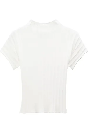 Filippa K Top tejido de canalé con cuello falso
