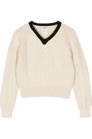 CHANEL Suéter con cuello en V 1996