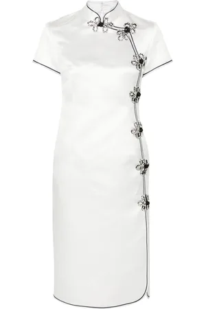 HUISHAN ZHANG Vestido midi de seda Manon